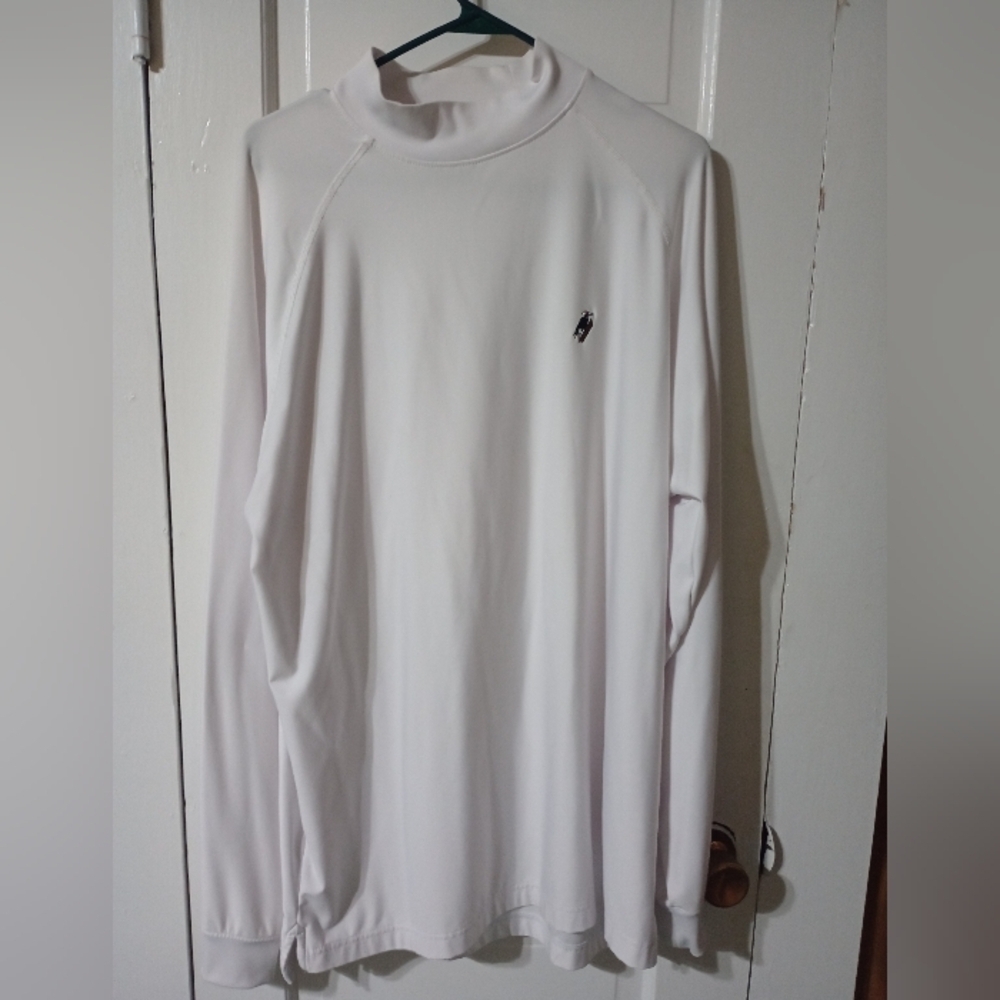 FJ men's golfing shirt large, big and tall, white (Mgs007)